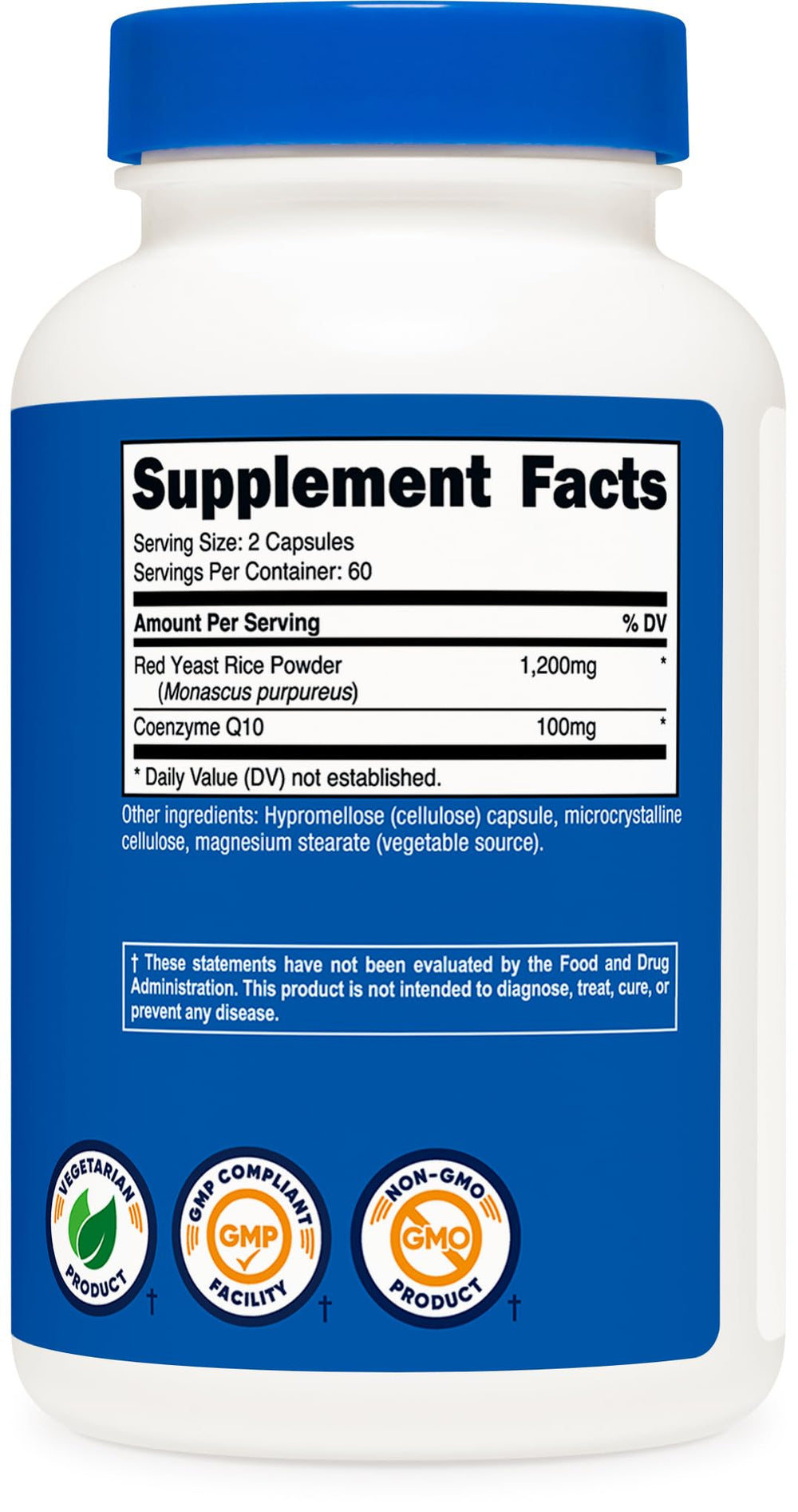 Nutricost red yeast rice with CoQ10 in dispensing setup for easy daily intake