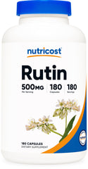 Nutricost Rutin 500mg bottle front view showing six-month supply