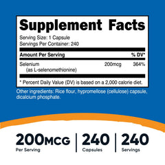 Nutricost Selenium 240 capsules pack for long-term supplementation.