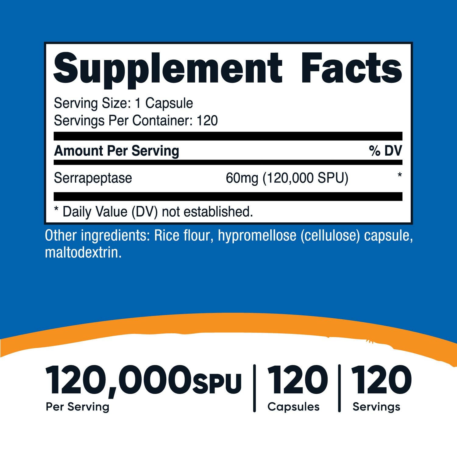 Nutricost Serrapeptase capsules inside pack close-up for vegetarian nutrition.