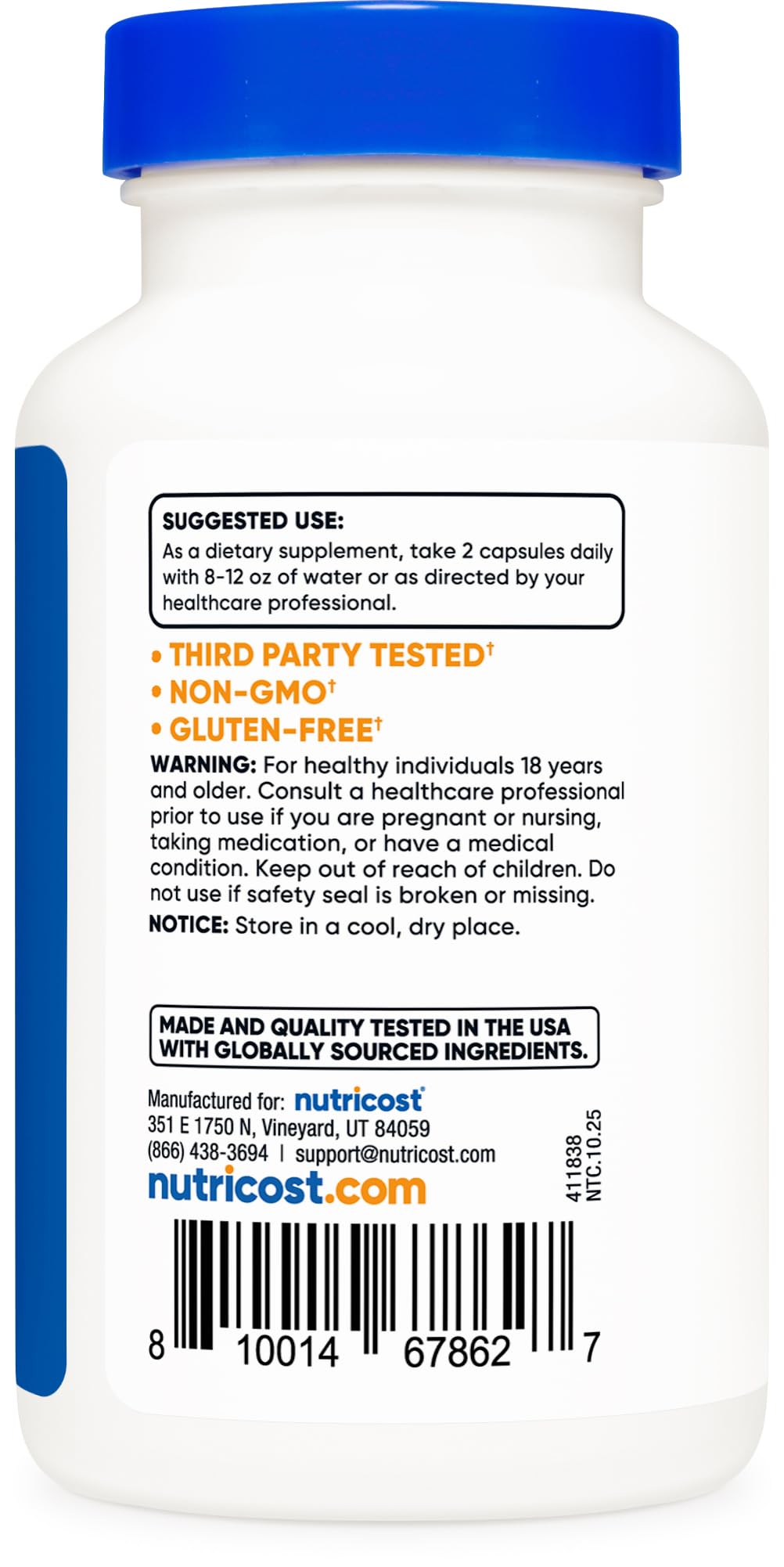 Nutricost Shilajit capsules presented in a clean manufacturing setting for quality control