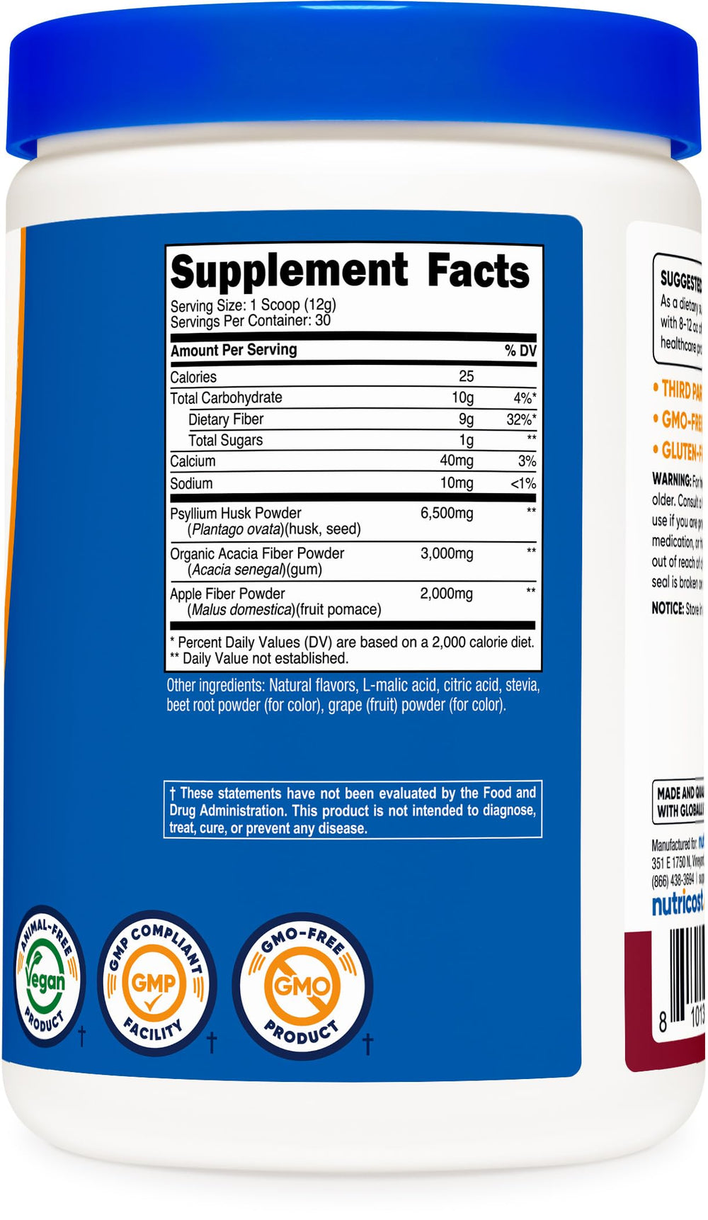 Nutricost Soluble Fiber Berry Powder close-up of vibrant berry flavor.