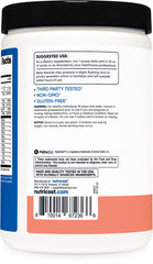 Nutricost Stim-Free Pre-Workout pink lemonade bottle with pour-spoon for precise serving.