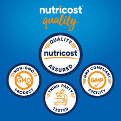 Nutricost Teacrine label view highlighting vegan and GMO-free formula