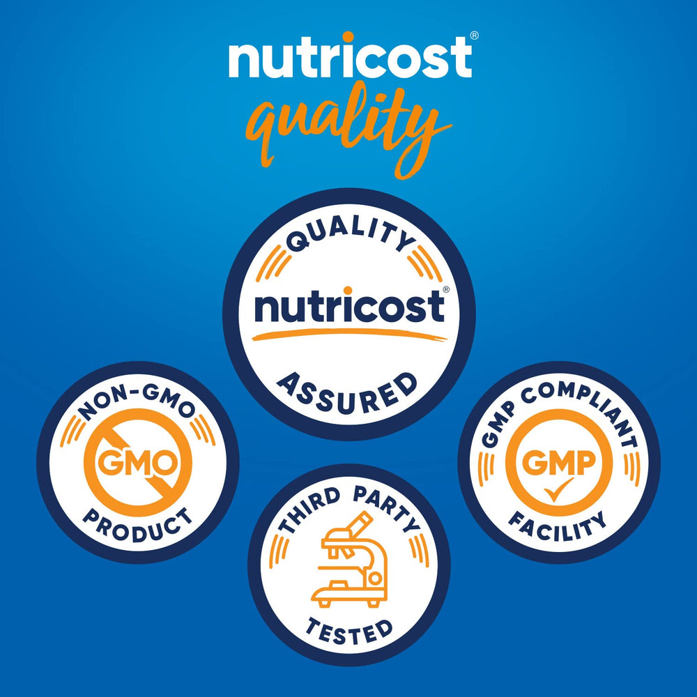 Nutricost Testosterone Support serving size on label showing 30 servings.