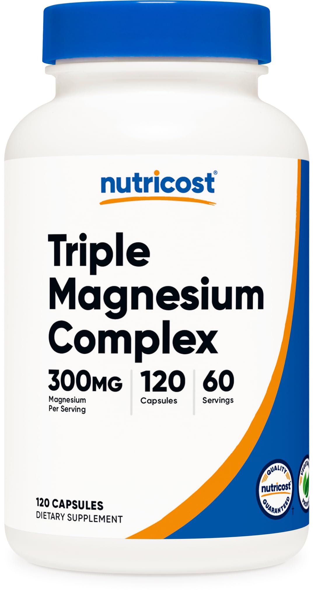 Nutricost Triple Magnesium Complex bottle of capsules for daily mineral support.