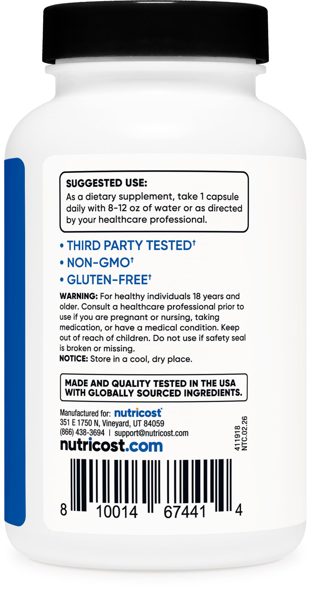 Nutricost Turkesterone batch testing certificate confirms independent quality checks