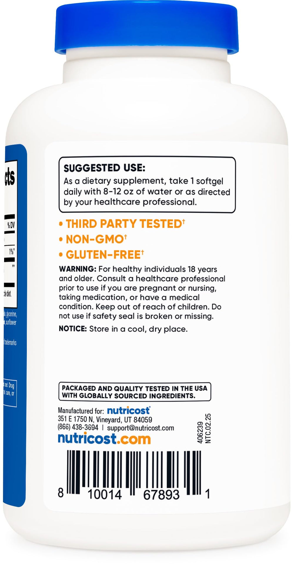 Nutricost Ubiquinol manufactured in NSF-certified facility for quality