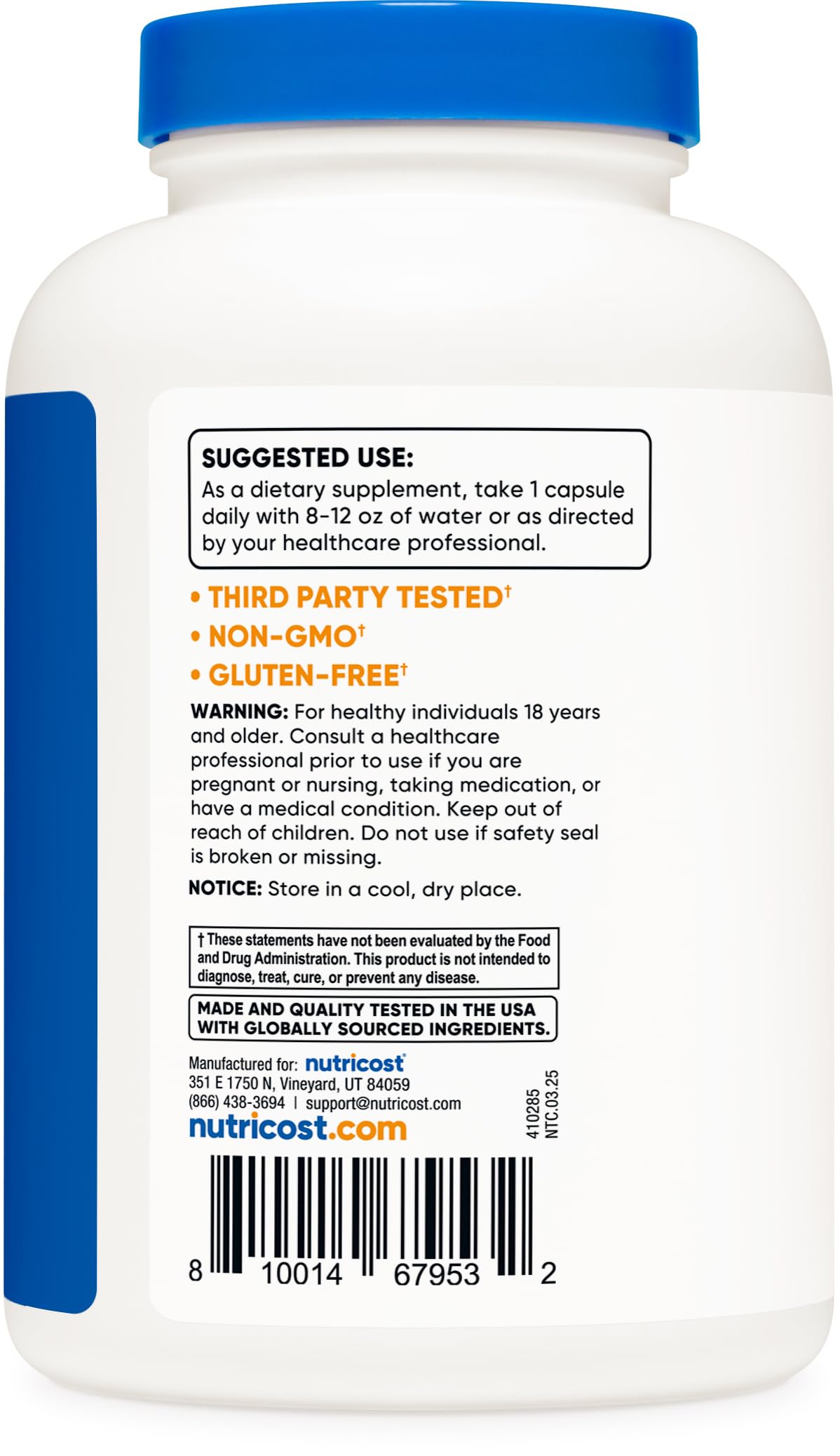 Nutricost Vitamin B Complex bottle pour shot for daily use