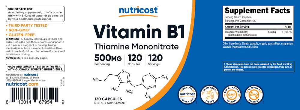 Nutricost packaging with NSF GMP badge indicating quality