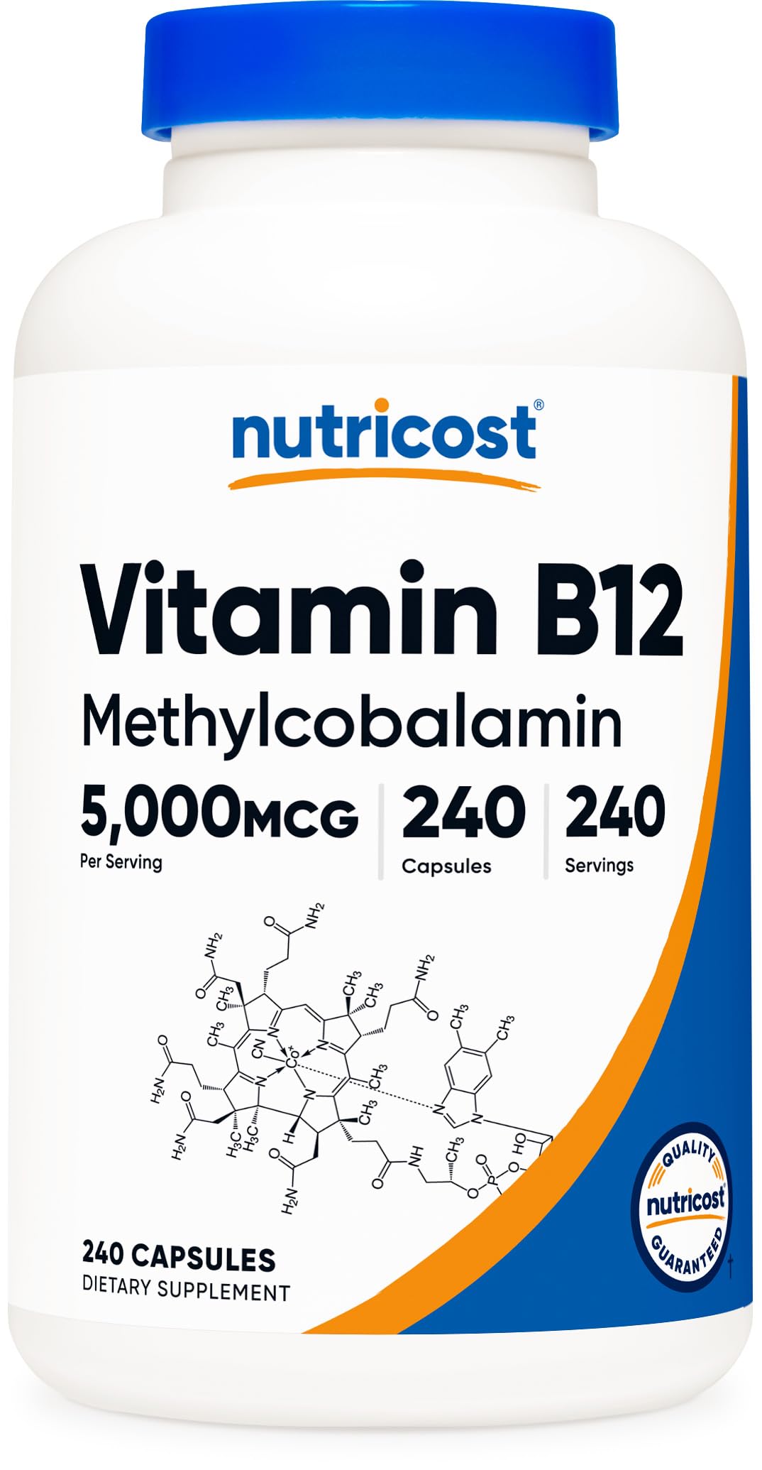 Nutricost Vitamin B12 bottle front view for daily use