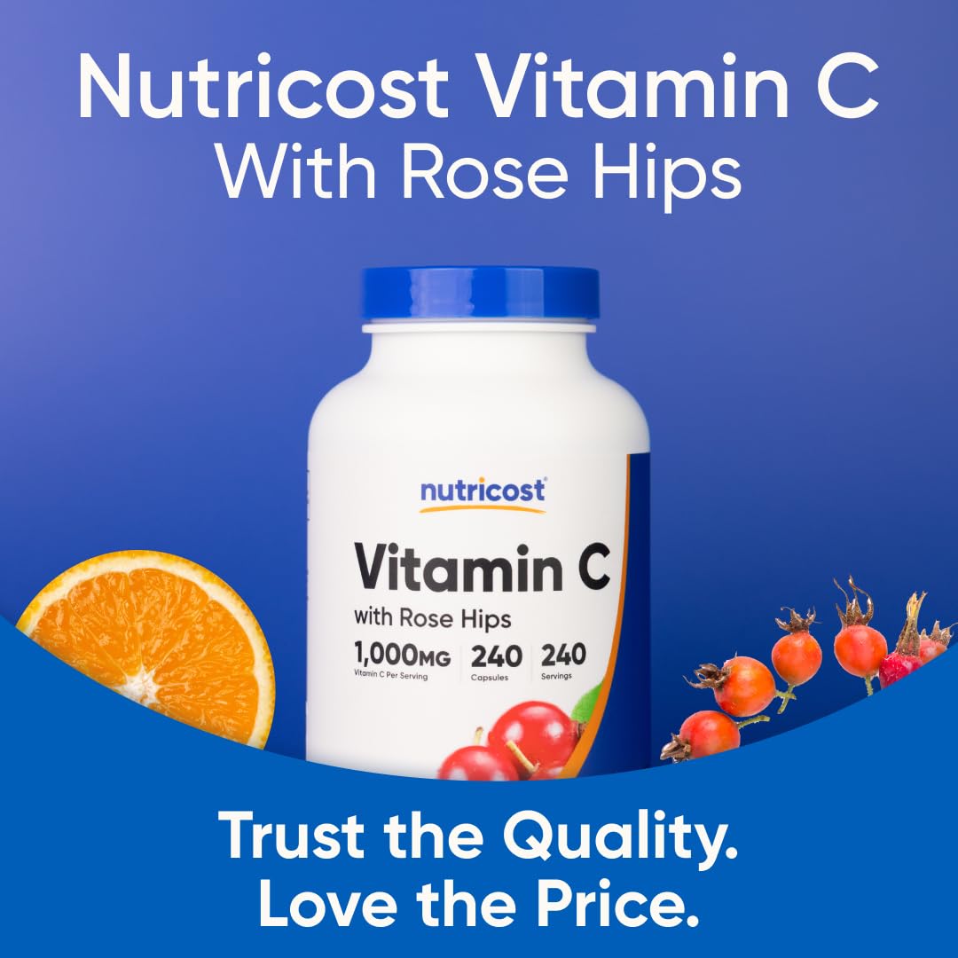 Third-party testing seal on Nutricost Vitamin C bottle