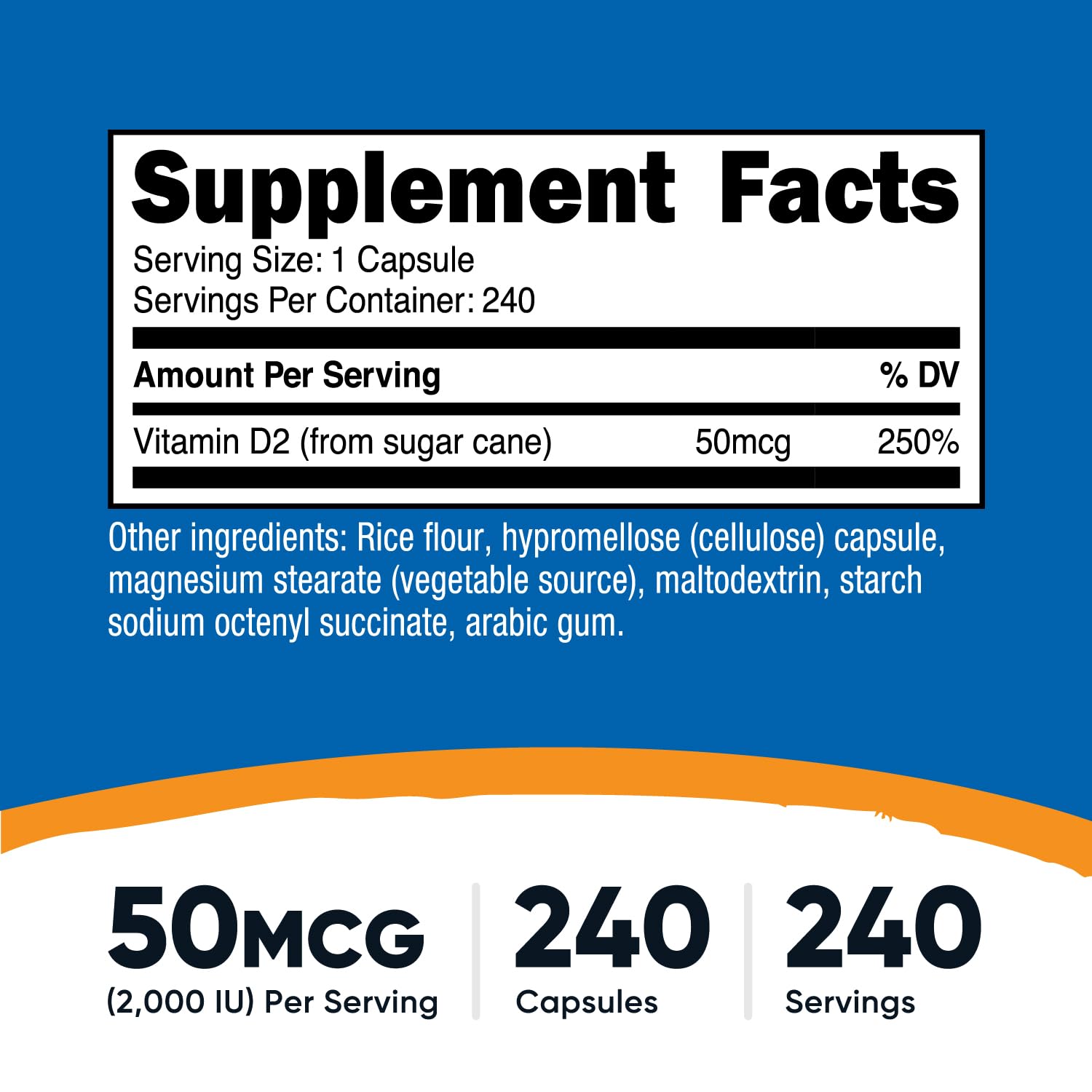 Nutricost Vitamin D2 capsules ready to swallow for convenient daily intake