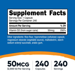 Nutricost Vitamin D2 capsules ready to swallow for convenient daily intake