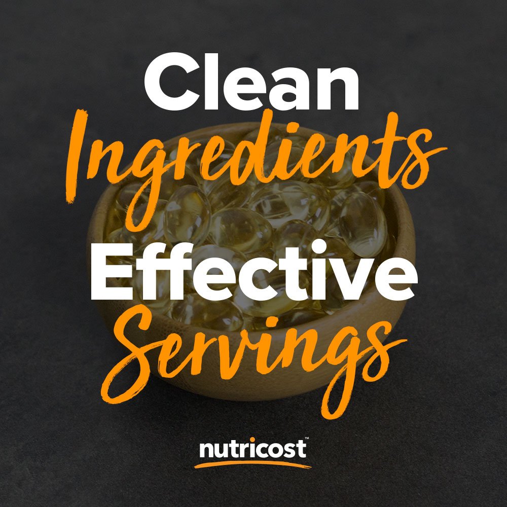 Nutricost Vitamin E 400 IU softgel bottle stacked for a clean supplement setup