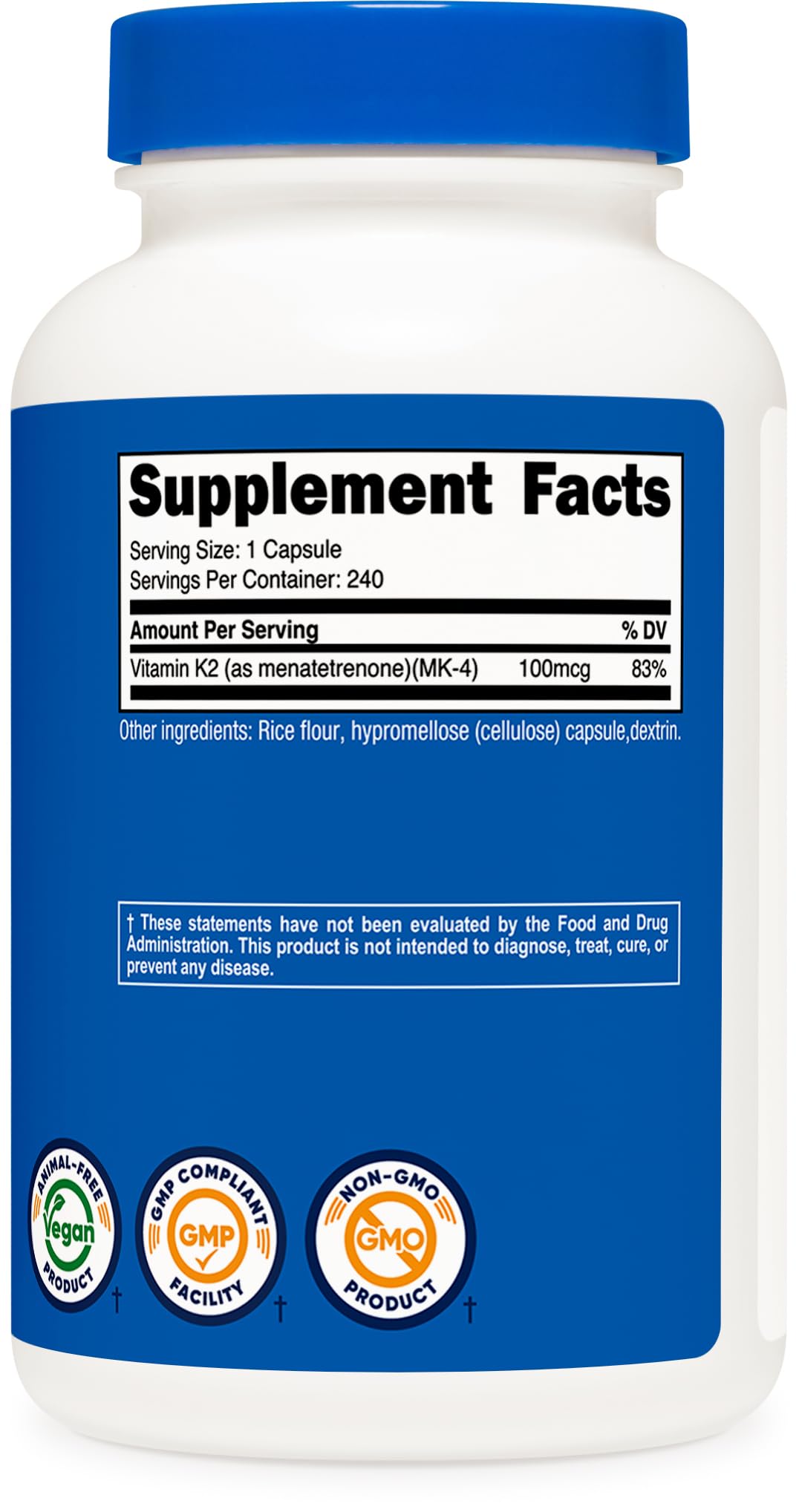 Nutricost Vitamin K2 MK-4 box packaging on a clean surface