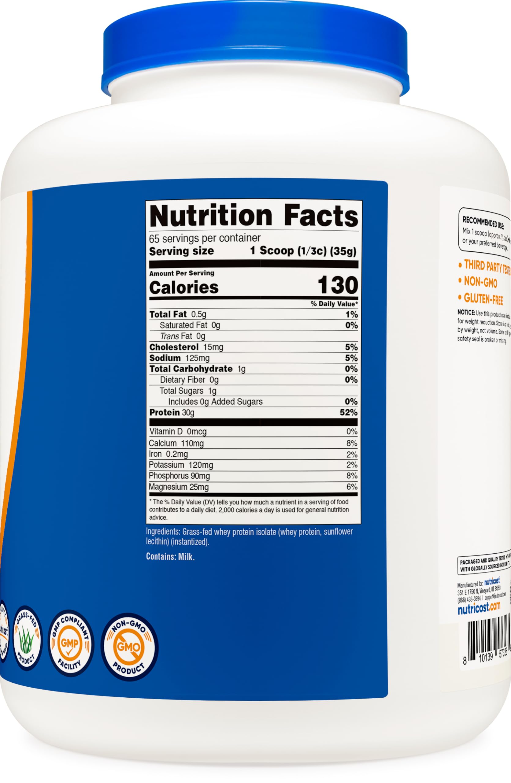 Nutricost Whey Isolate in shaker demonstrating quick, versatile shakes