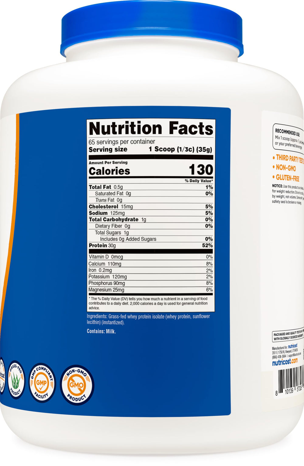 Nutricost Whey Isolate in shaker demonstrating quick, versatile shakes