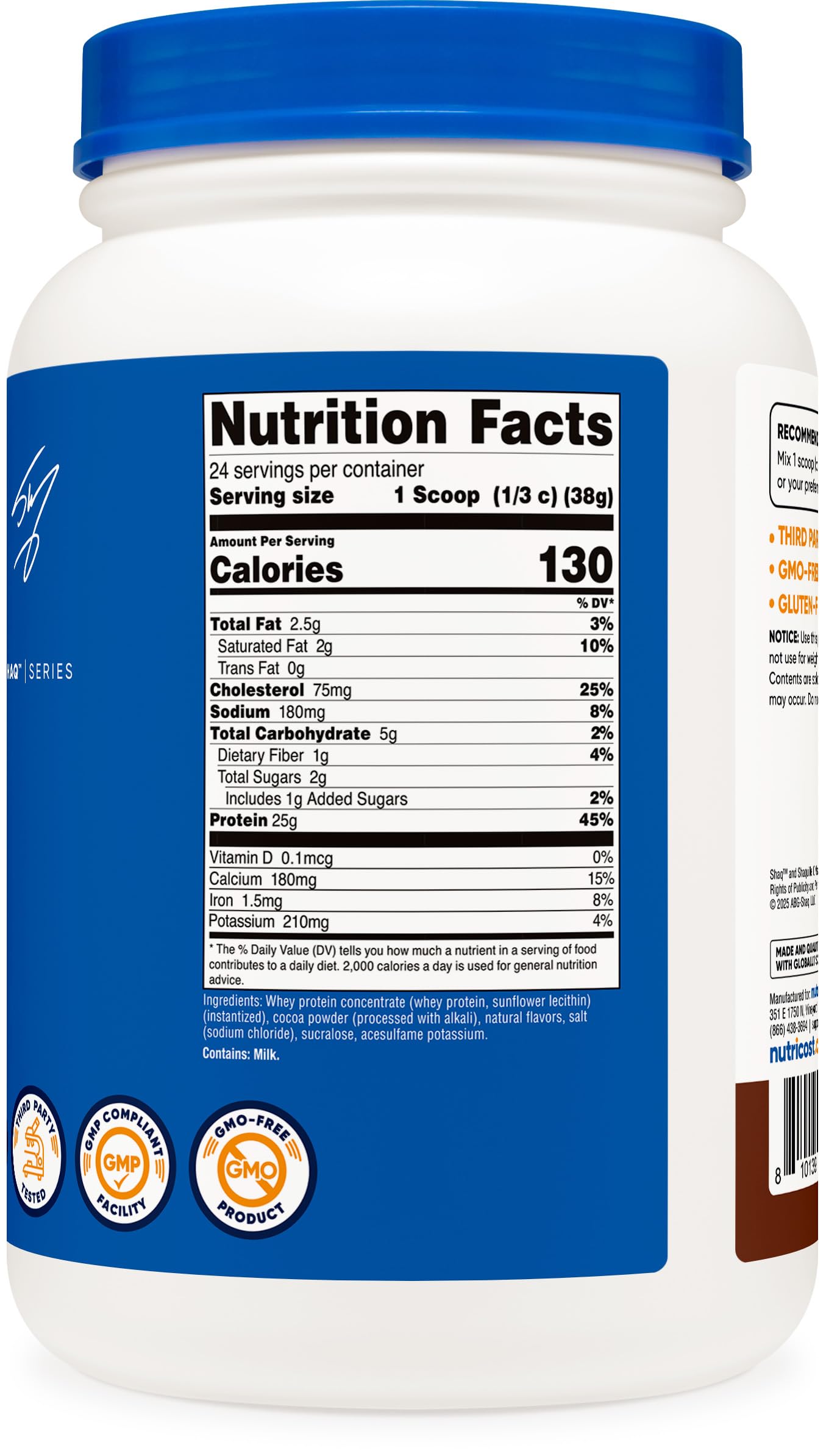 Nutricost shake close-up highlights creamy texture and flavor.