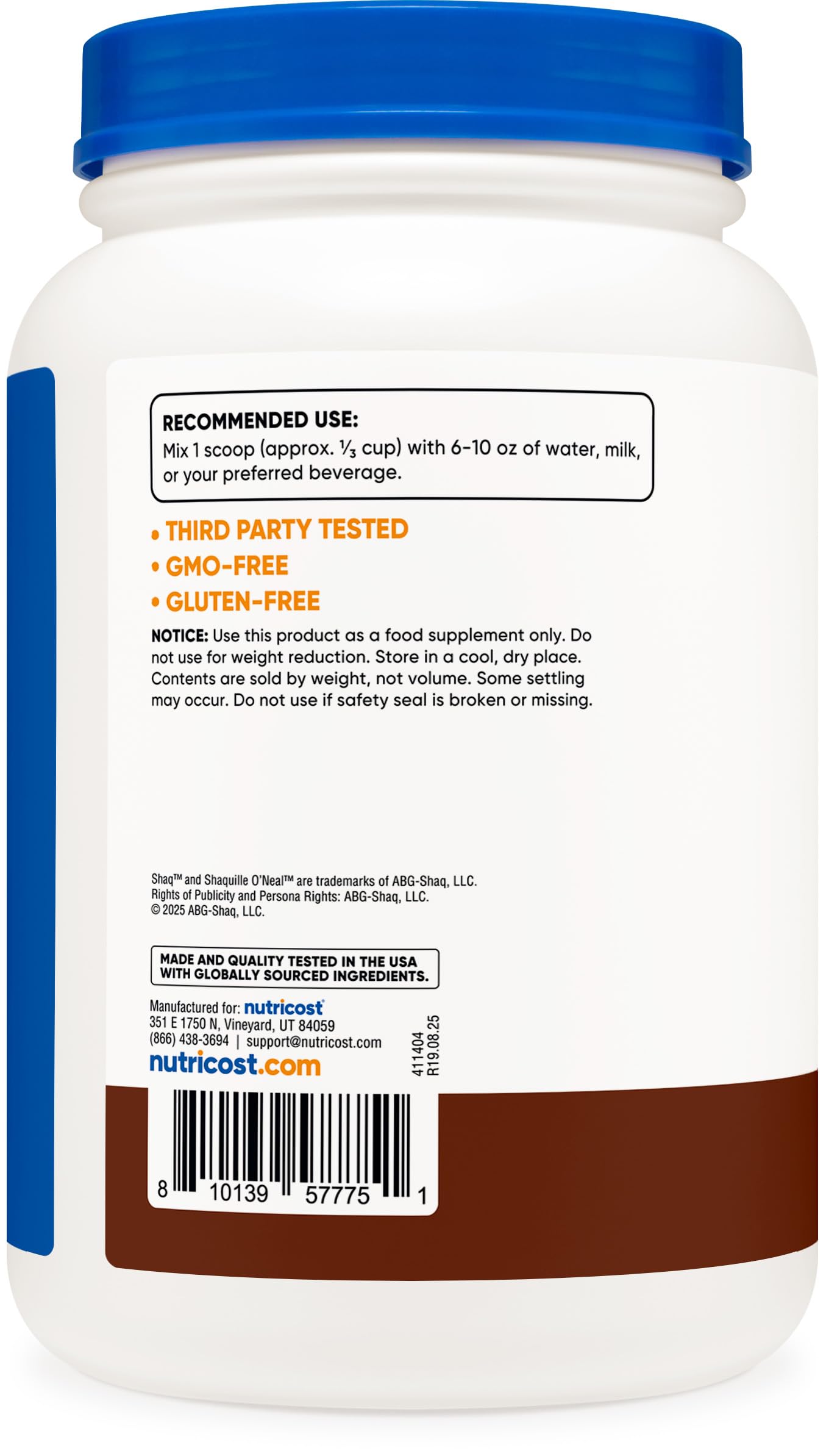 Nutricost packaging with scoop demonstrates easy daily protein ritual.