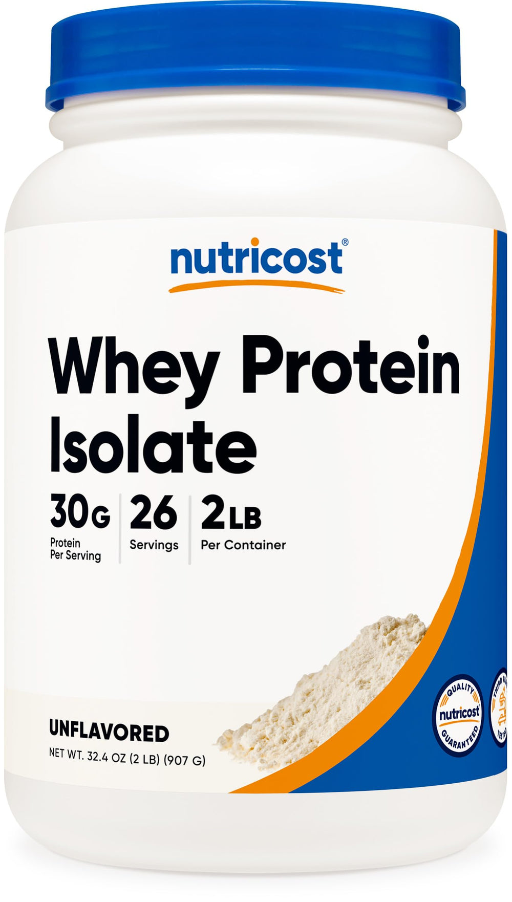 Nutricost Whey Protein Isolate unflavored bottle ready for post-workout shakes