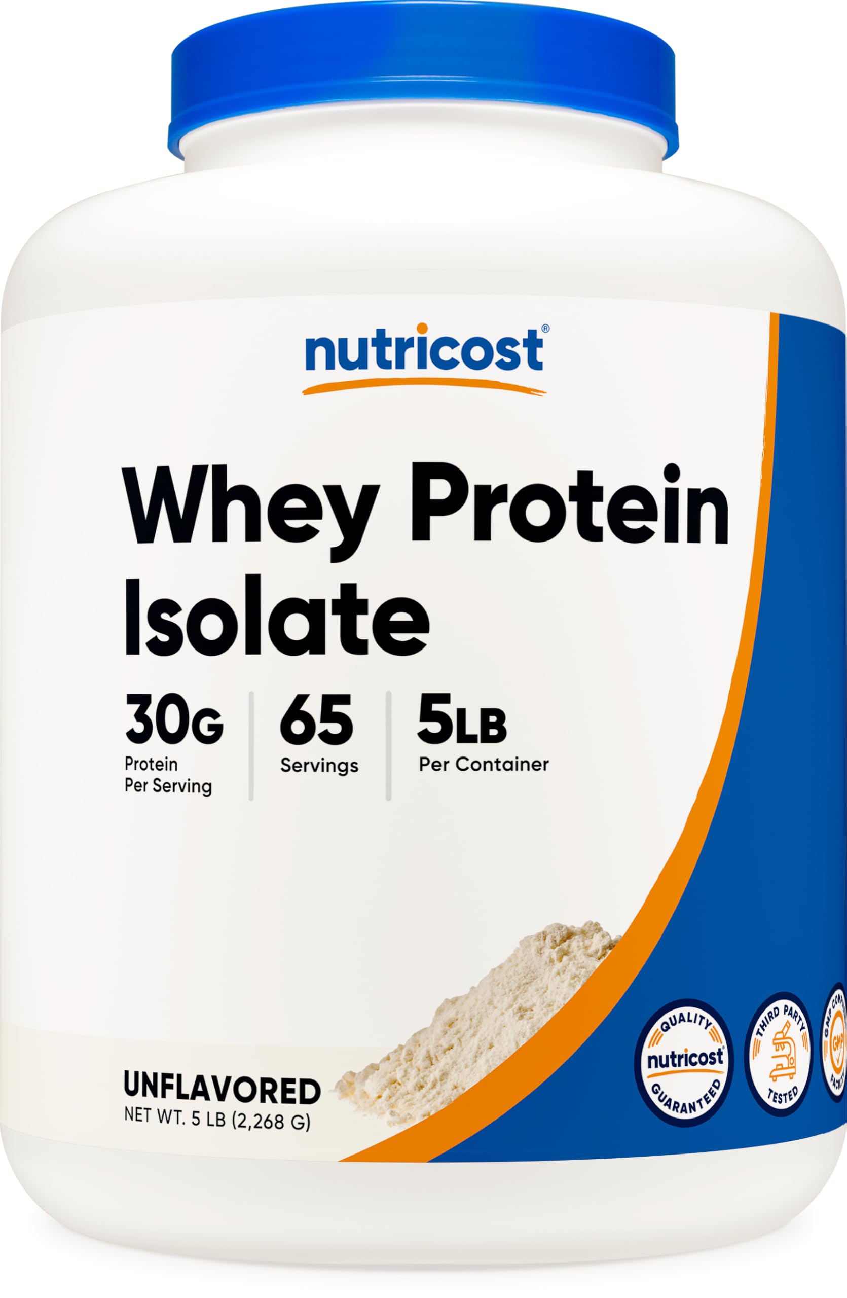 Nutricost Whey Protein Isolate unflavored bottle for convenient high-protein daily shakes