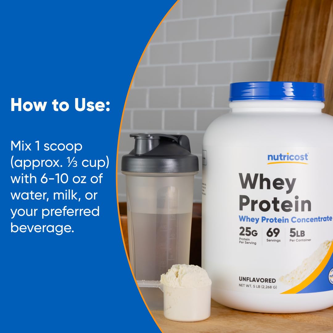 Nutricost Whey Protein Powder gluten free non-GMO formula supports dietary needs.