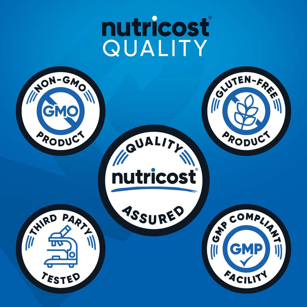 Nutricost ZMA label view highlights non-GMO and gluten-free claim.