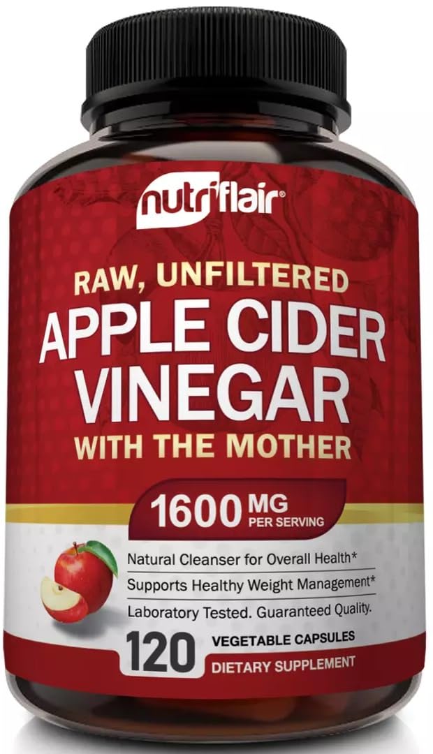 NutriFlair apple cider vinegar bottle pouring for daily wellness ritual