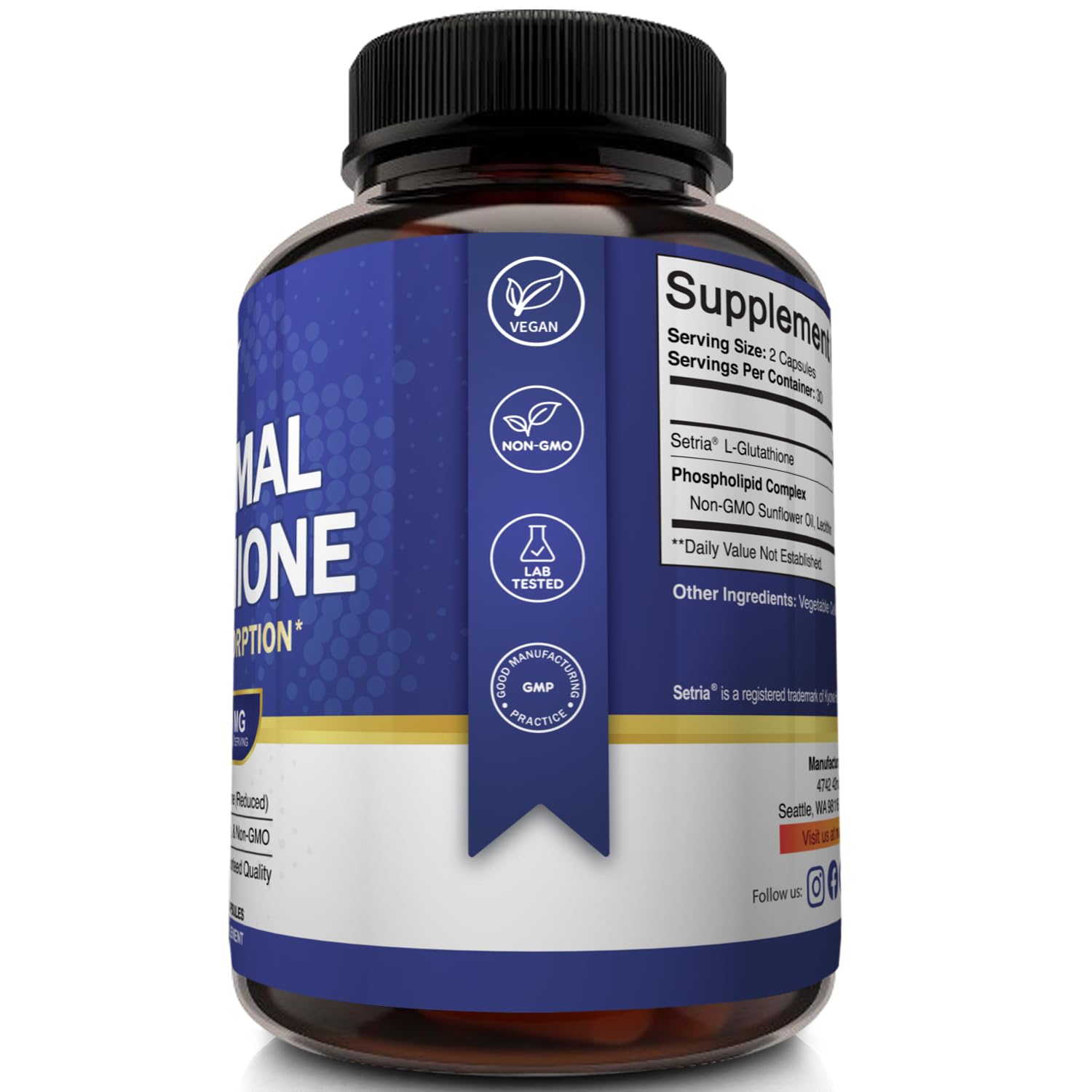 NutriFlair label detail highlights non-GMO purity and quality commitment.