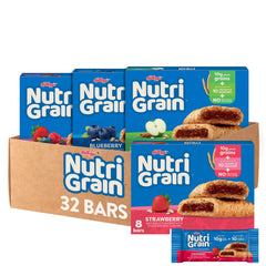 Nutri-Grain soft baked bars variety pack front view for quick morning breakfast.