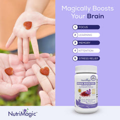 NutriMagic D3 B6 B12 Zinc gummies label signals daily immune support.