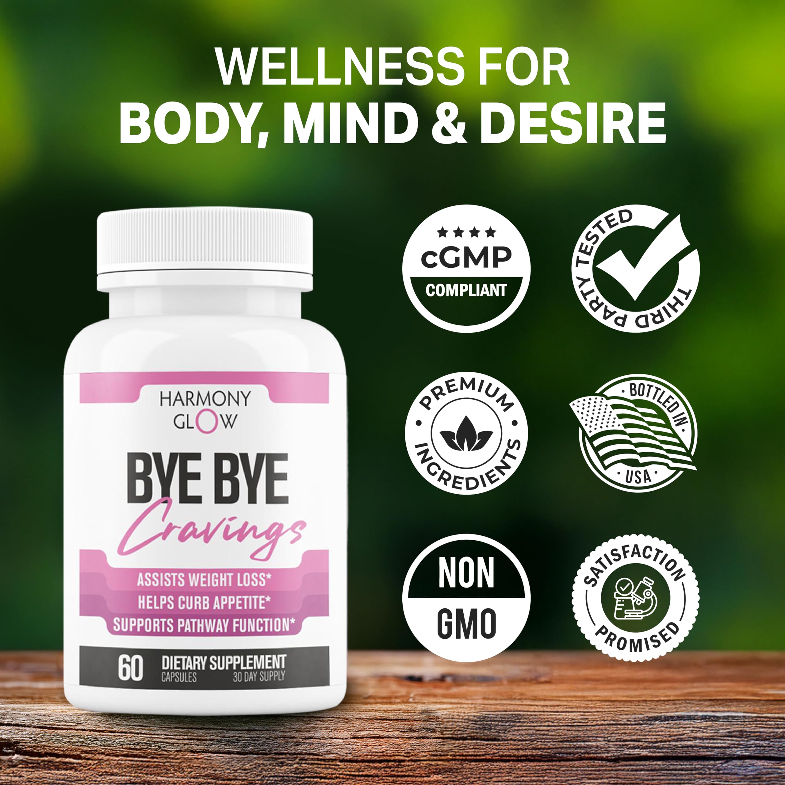 Nutrimend IQ ByeBye Cravings capsules on counter suggesting daily energy support.