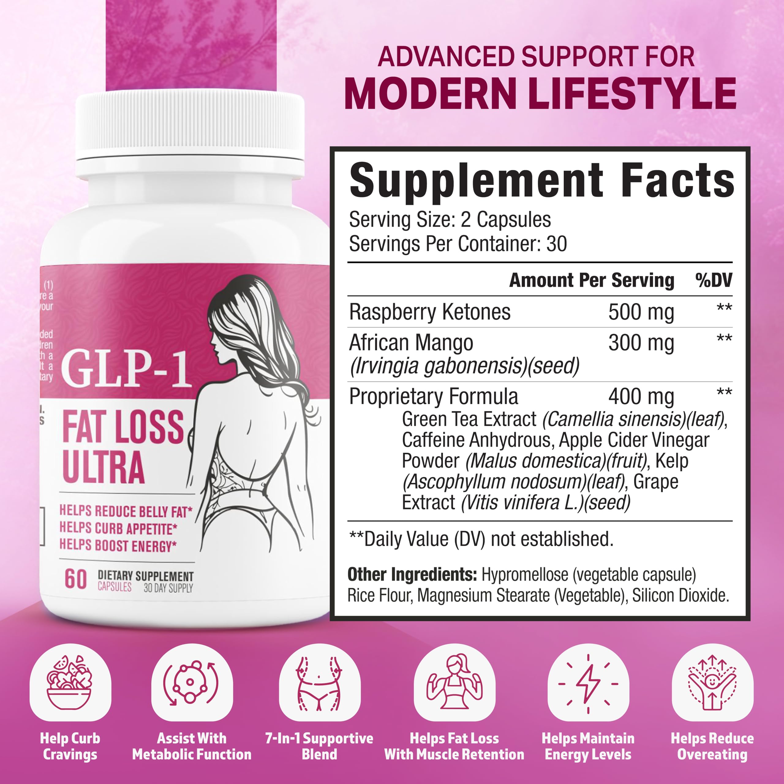 Nutrimend IQ capsules close-up highlighting a non-GMO formula for mindful eating.