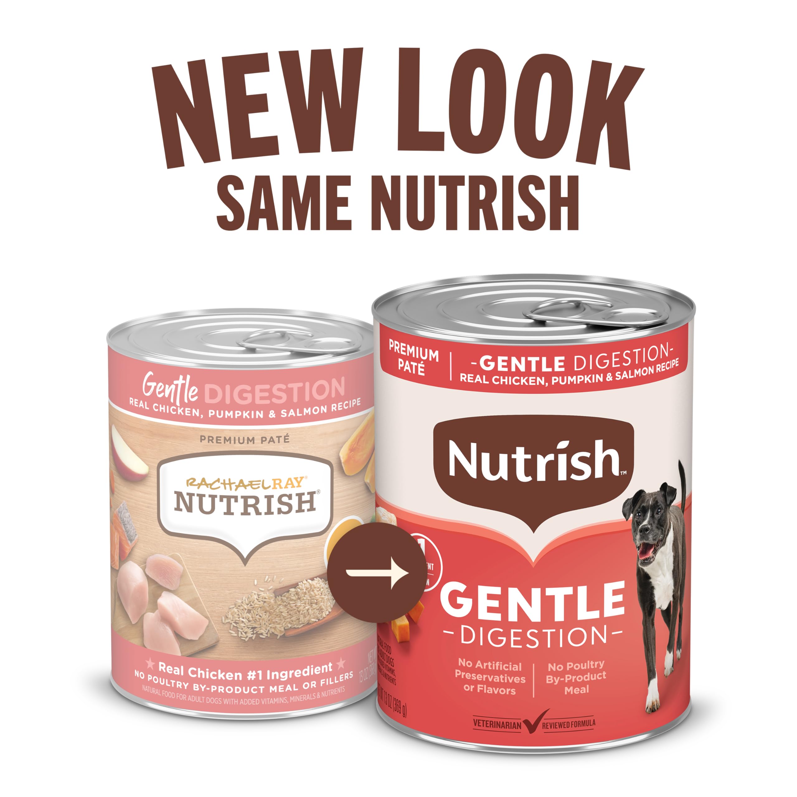 Nutrish Gentle Digestion pate pumpkin-vegetables close-up highlighting fiber-rich ingredients.