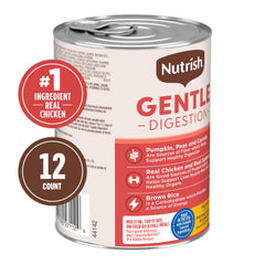 Nutrish Gentle Digestion pate salmon-omega-3 close-up features protein and nutrients.