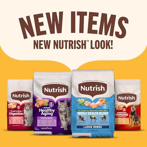 Nutrish ingredients-label close-up highlights real chicken and vegetables.
