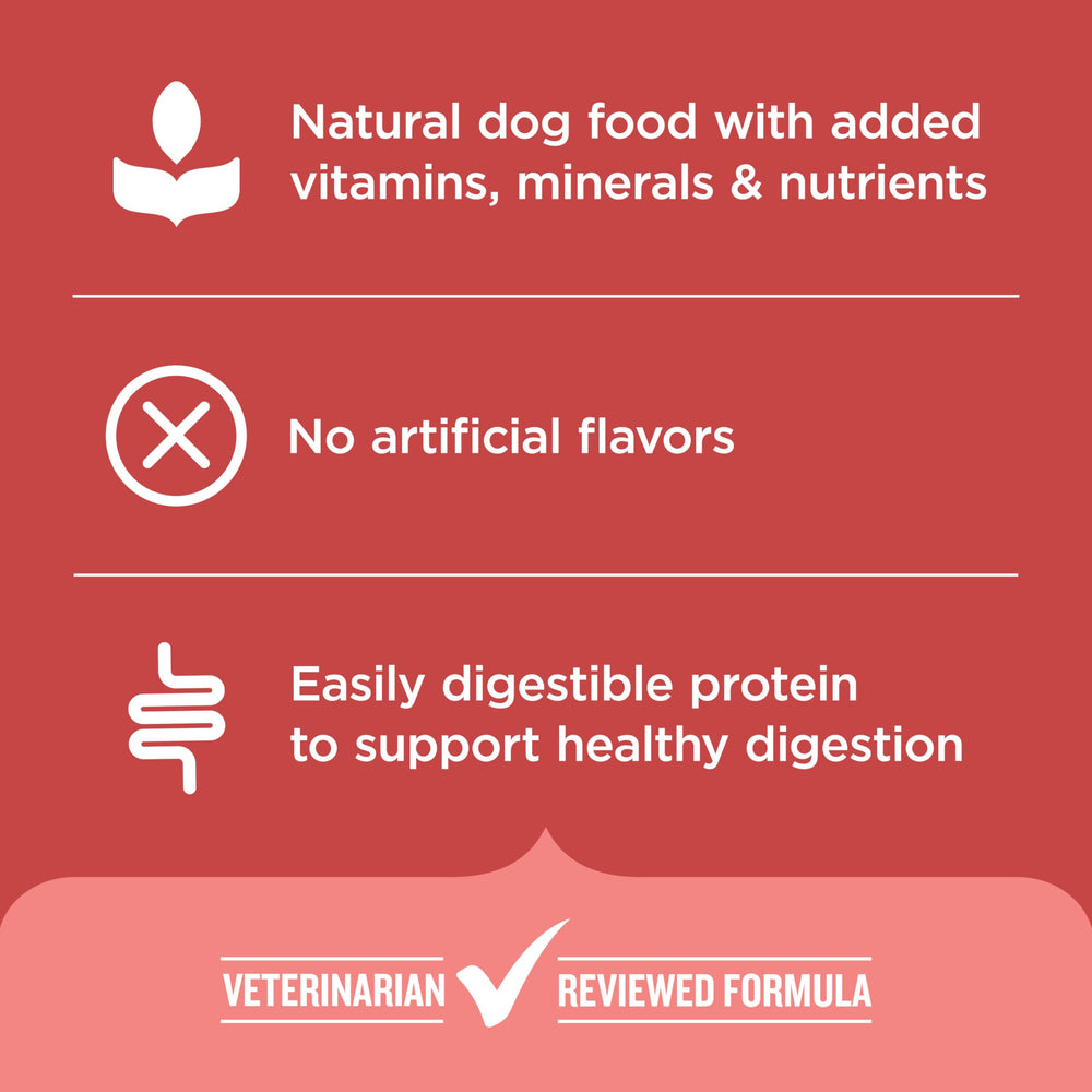 Nutrish natural dog food with vitamins and minerals without artificial flavors