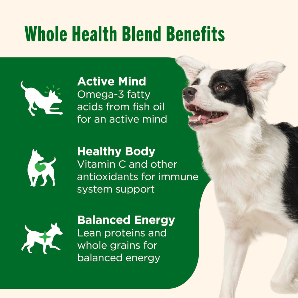 Nutrish Premium Paté emphasizes omega-3s for healthy skin and coat.