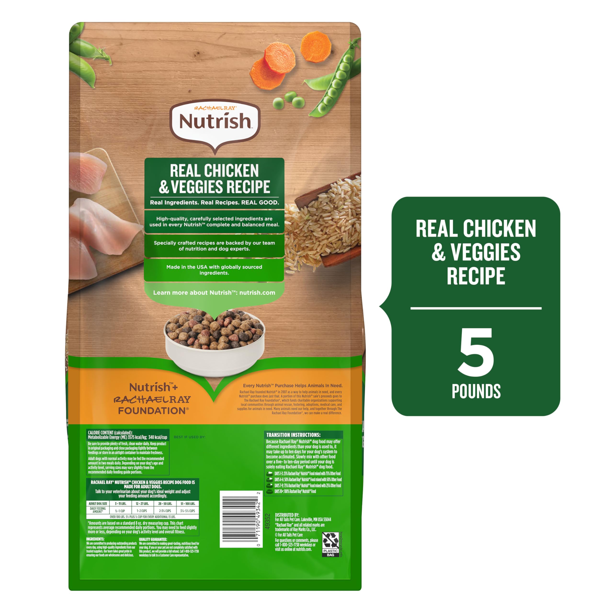 Nutrish Rachael Ray adult dog food serving bowl for mealtime excitement