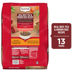 Nutrish Rachael Ray real beef ingredient closeup shows high-quality protein for dogs.