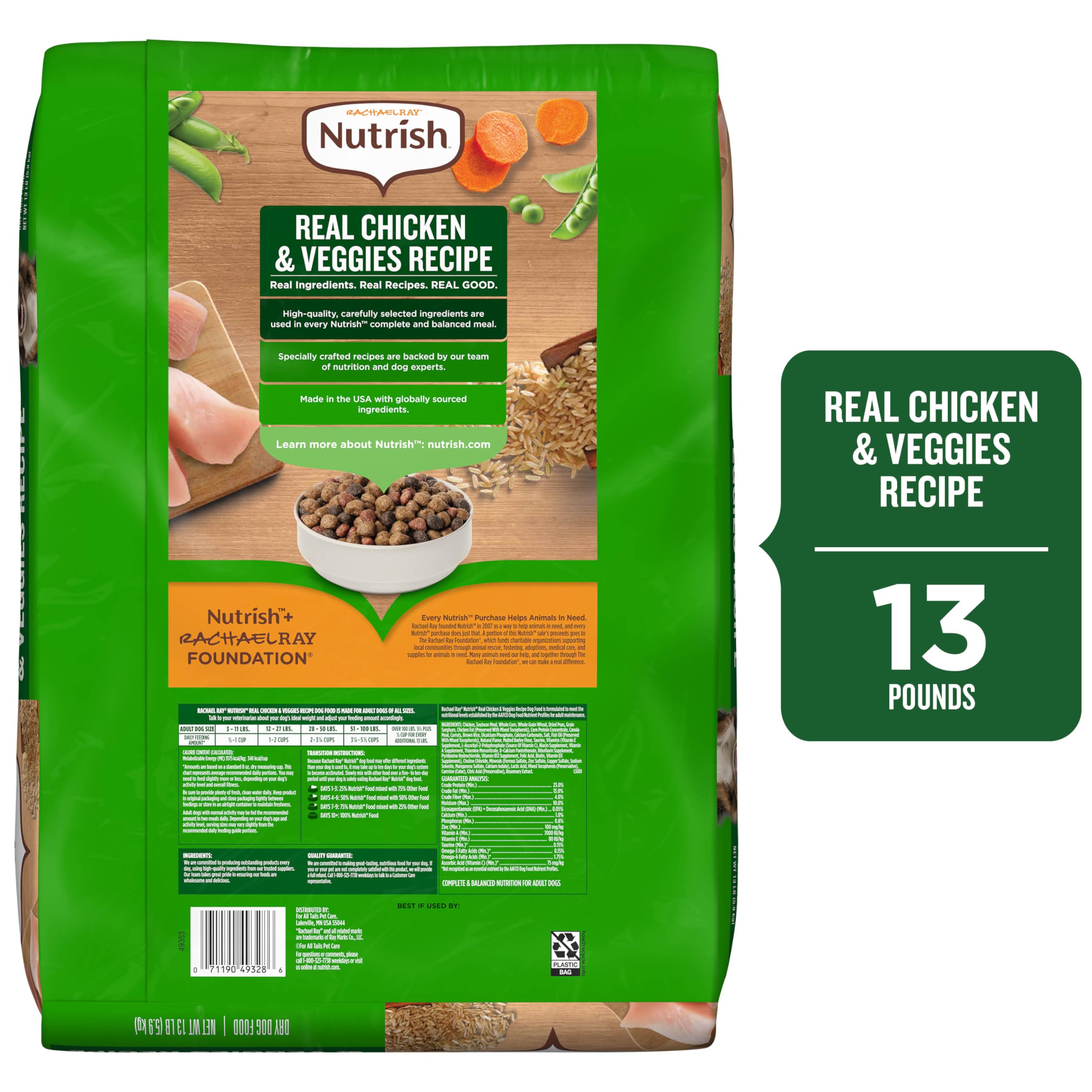 Nutrish Rachael Ray packaging highlights real chicken as the #1 ingredient.