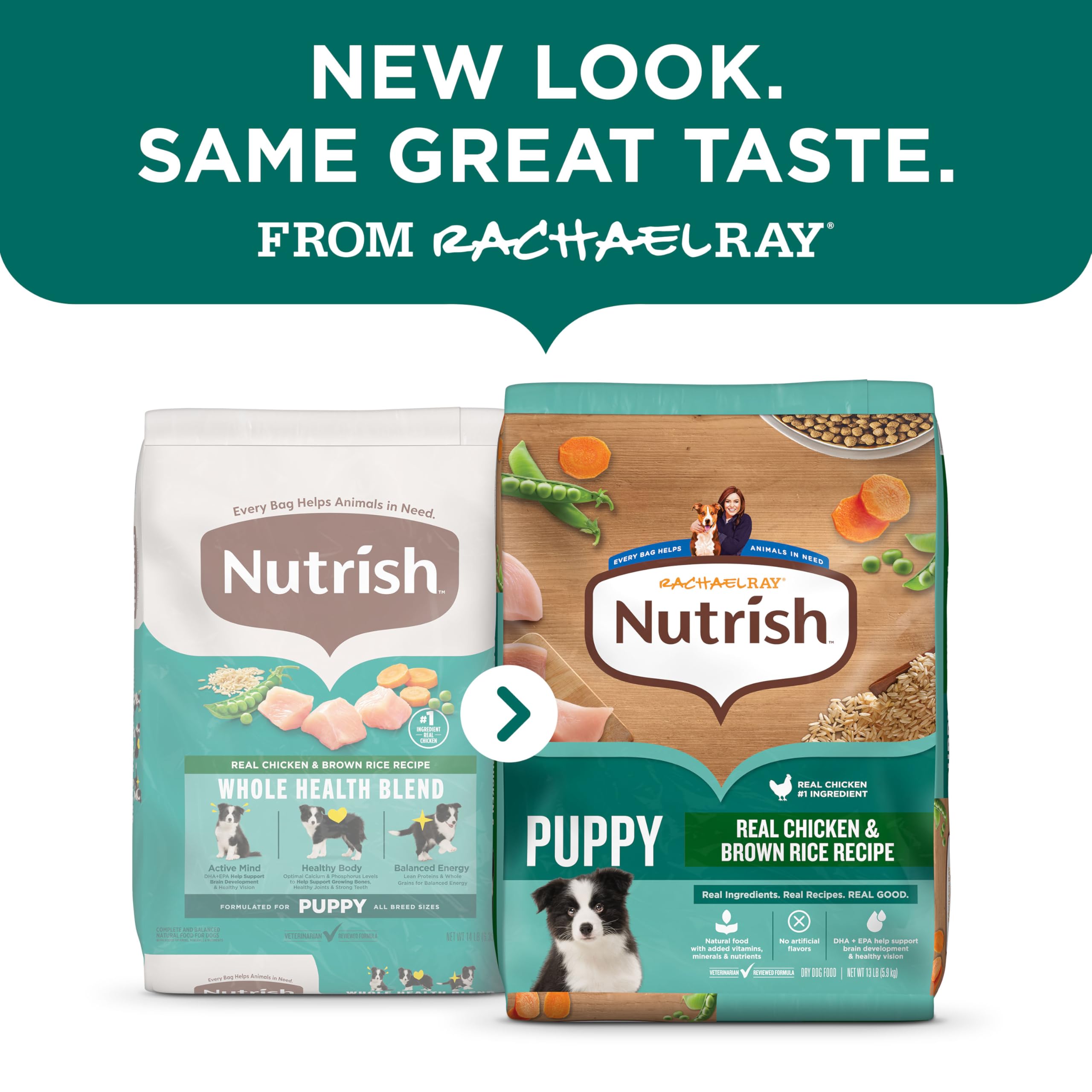 Nutrish puppy food served in a bowl for mealtime excitement.