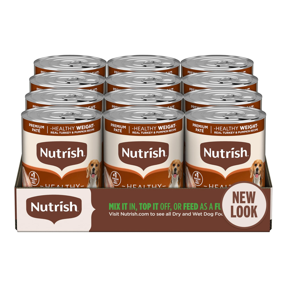 Nutrish Rachael Ray weight-management paté turkey: real turkey chunks for a balanced meal.