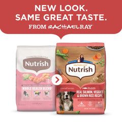Nutrish salmon veggies brown rice ingredients highlight wholesome natural components