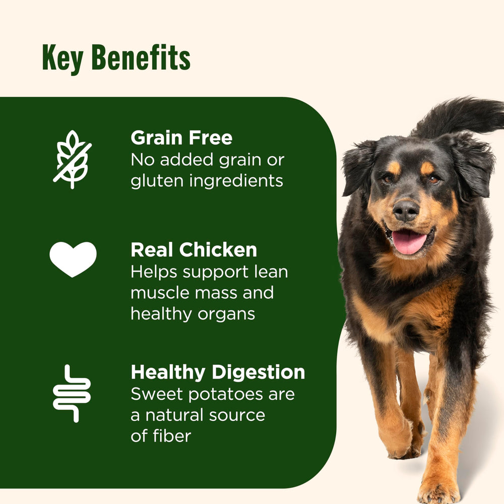 Nutrish sweet-potato fiber closeup emphasizing digestion support