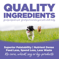 NutriSource feeding scoop measures portions for puppy meals.