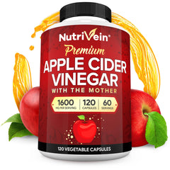 Nutrivein apple cider vinegar bottle featuring the mother for daily wellness