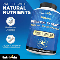 Nutrivein Berberine Cinnamon sticks scene suggesting metabolism support.