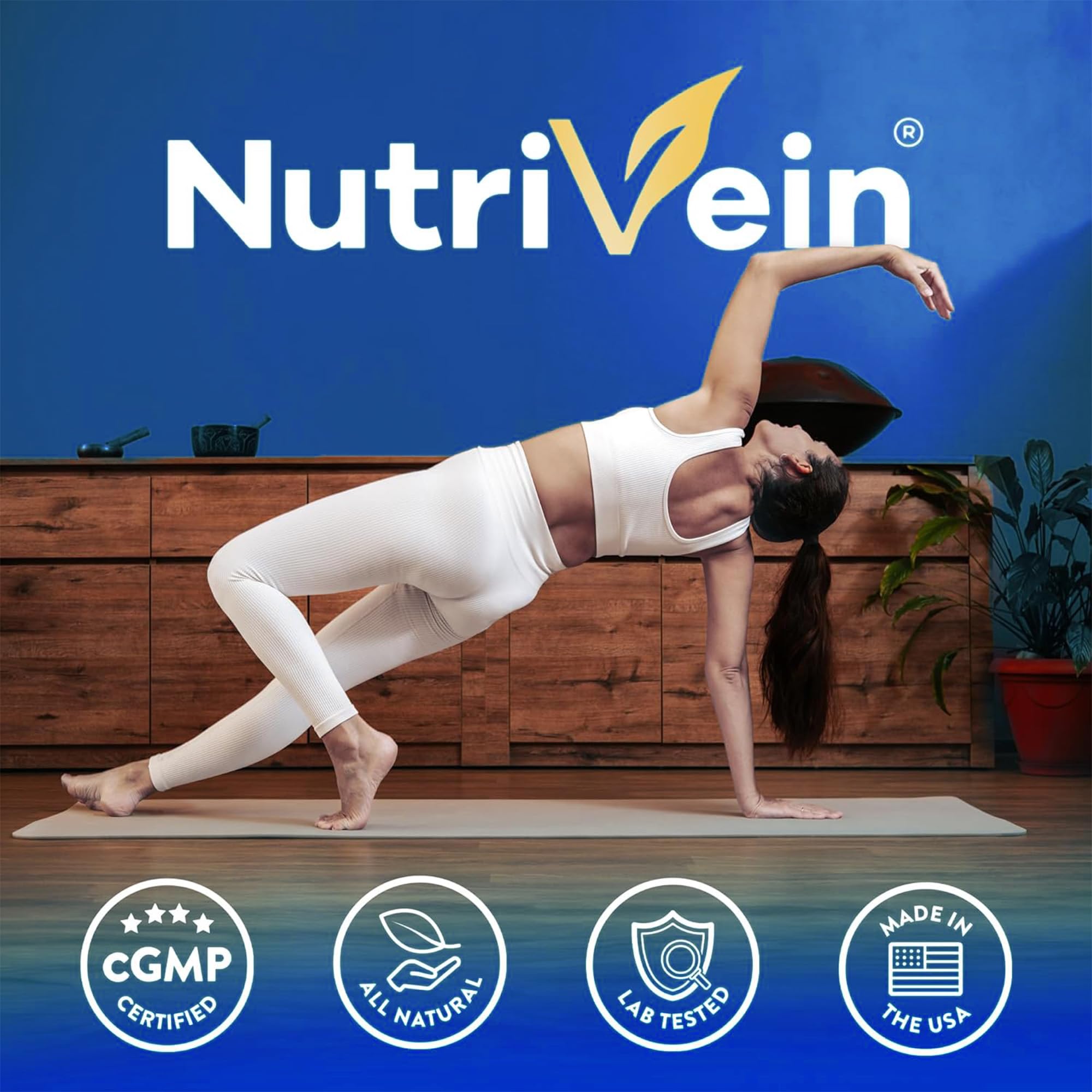 Nutrivein NAD+ Resveratrol bottle with dosage and serving details